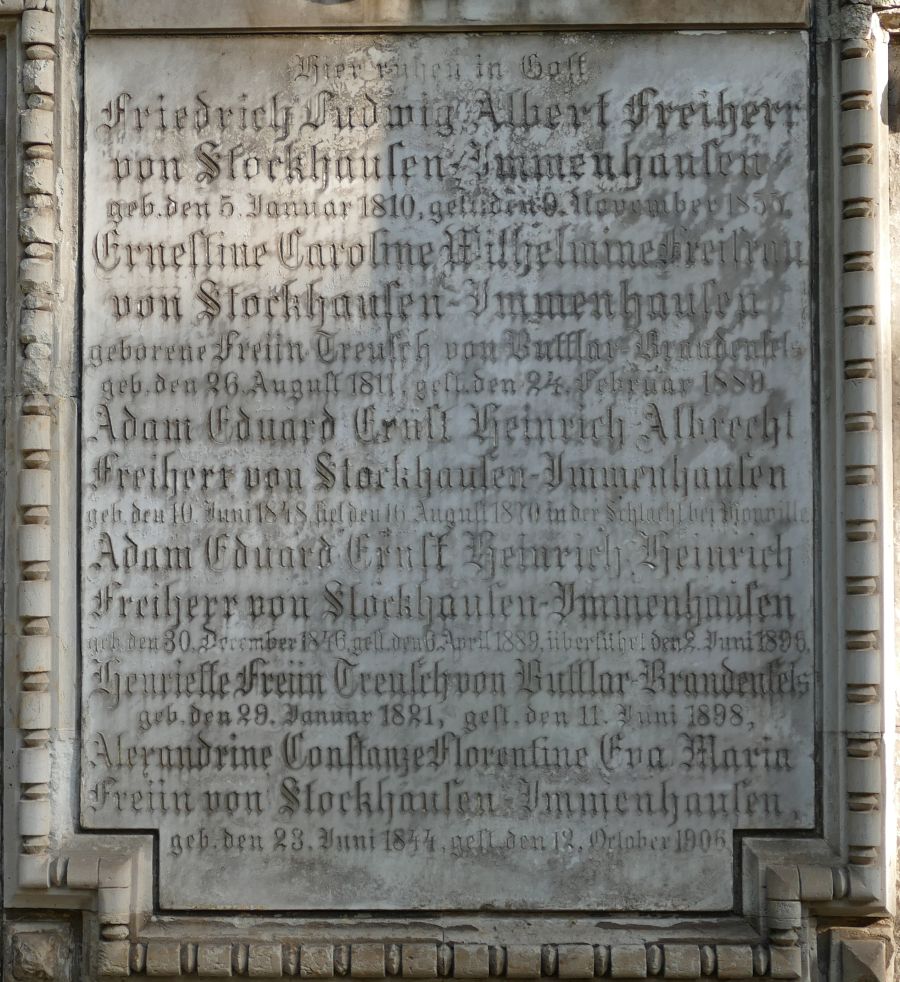 FamiliengrabStockhausenInschrift